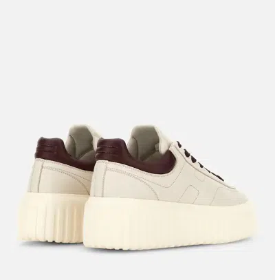 Hogan Low-top Sneakers With Rubber Sole And Platform In Neutral