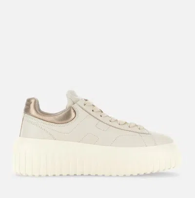 Hogan H-stripes Low-top Sneakers In Nude