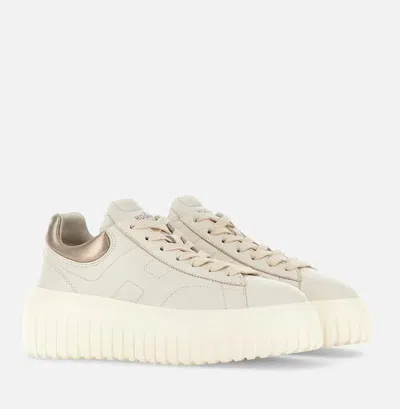 Hogan H-stripes Low-top Sneakers In Nude