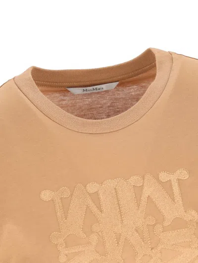 Max Mara Short Sleeve Crew Neck Bodysuit In Brown
