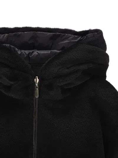 Max Mara The Cube Womens Black Olly Hooded Alpaca-and-wool Jacket In Black