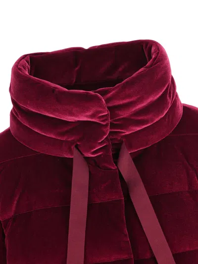 Herno Quilted Long-sleeved Down Jacket In Red
