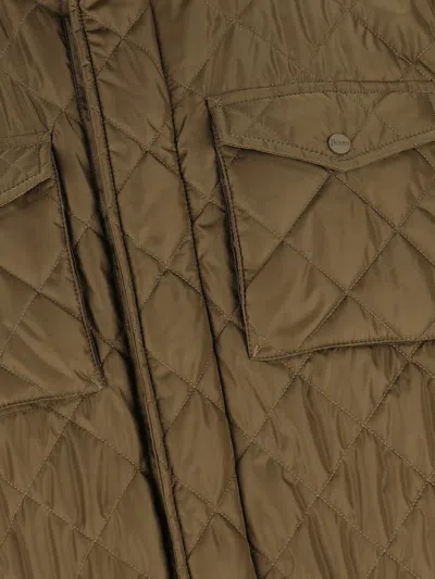 Herno Quilted High-neck Field Jacket In Green