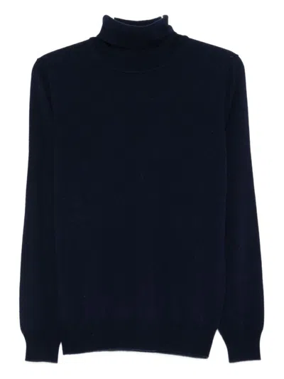 Kangra Cashmere Turtleneck Long-sleeve Sweater In Blue
