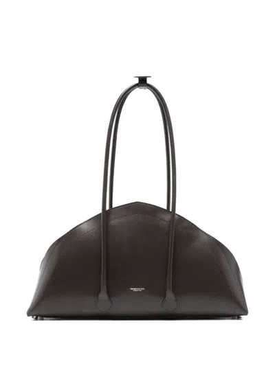 Federico Cina Curved Shoulder Bag In Brown