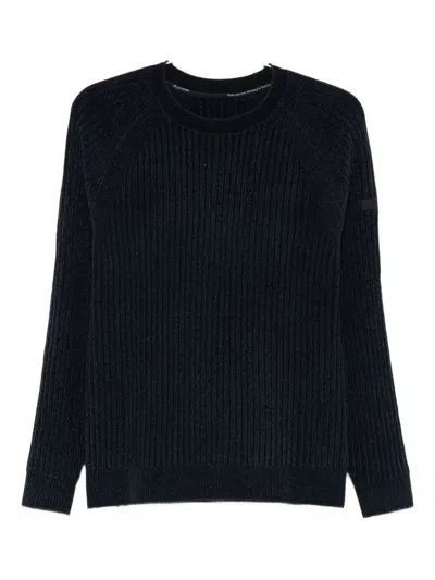 Rrd Ribbed Knit Sweater With Classic Crew Neckline In Black