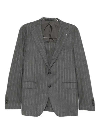 Tagliatore Pinstripe Single-breasted Suit In Gray