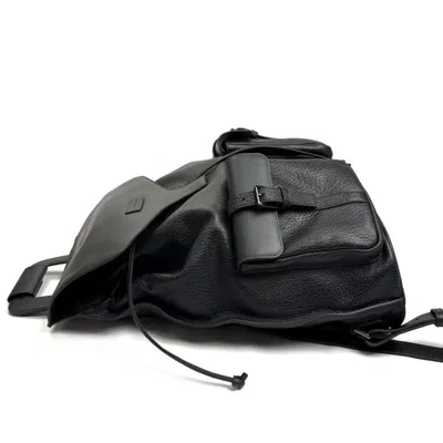 Pre-owned Emporio Armani Gray Leather Backpack ()