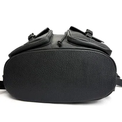 Pre-owned Emporio Armani Gray Leather Backpack ()