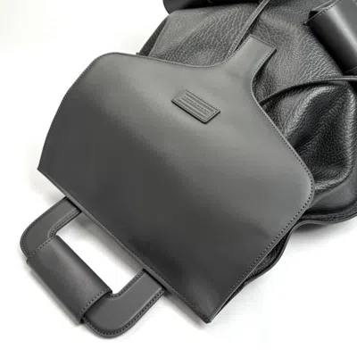 Pre-owned Emporio Armani Gray Leather Backpack ()