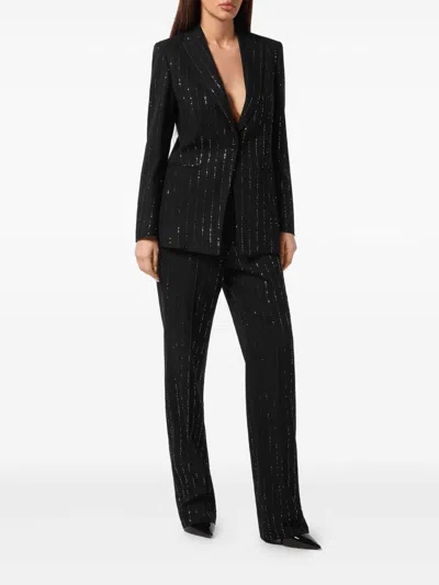 Philipp Plein Sequin Embellished Boyfriend Fit Blazer In Black