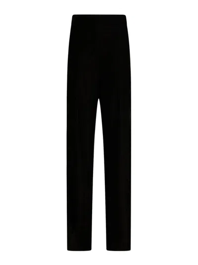 Etro Mid-rise Velvet Straight-leg Pants In Black