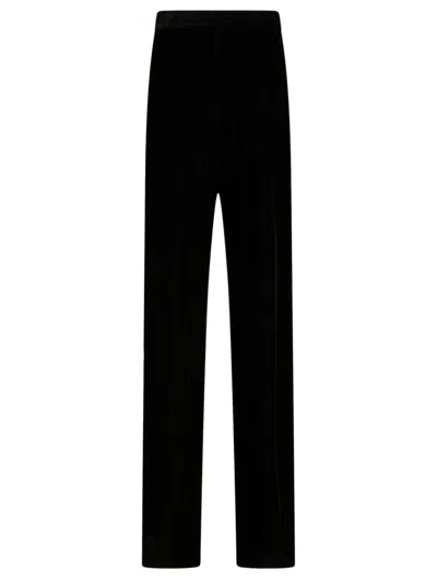 Etro Mid-rise Velvet Straight-leg Pants In Black