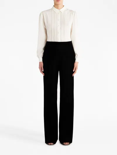 Etro Mid-rise Velvet Straight-leg Pants In Black