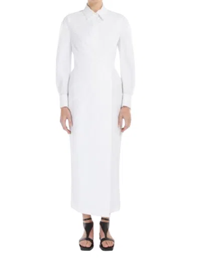 Max Mara White Shirt Dress In Cotton Twill