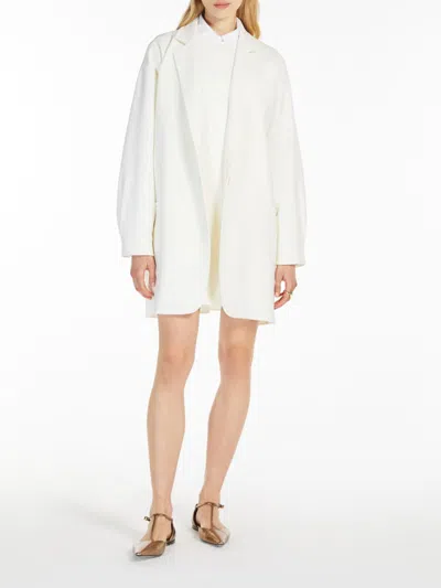 Max Mara Orlaya Oversized Wool Blend Blazer In White