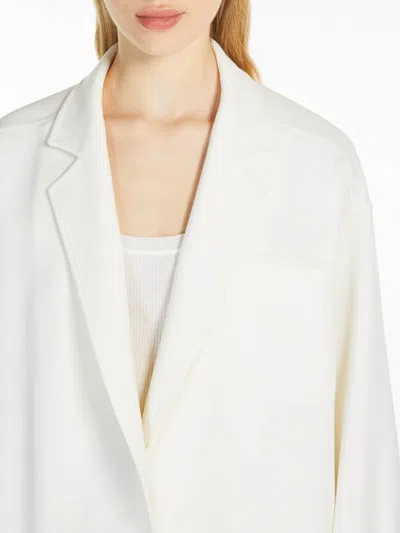 Max Mara Orlaya Oversized Wool Blend Blazer In White
