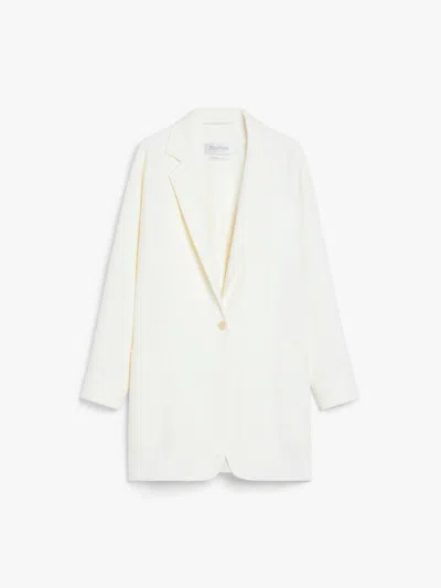 Max Mara Orlaya Oversized Wool Blend Blazer In White