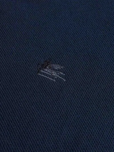 Etro Embroidered Logo Bomber Jacket In Blue