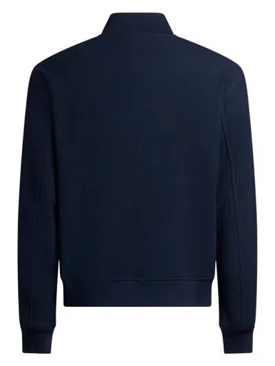 Etro Embroidered Logo Bomber Jacket In Blue