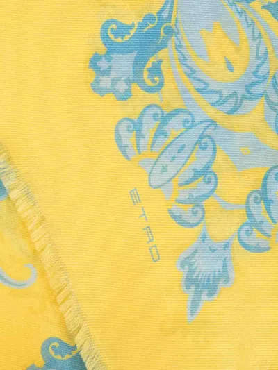 Etro Stole With Paisley Print In Yellow