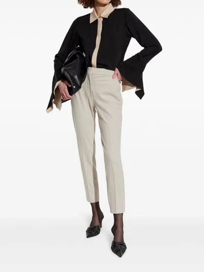 Max Mara Block Design Long Sleeve Shirt In Black