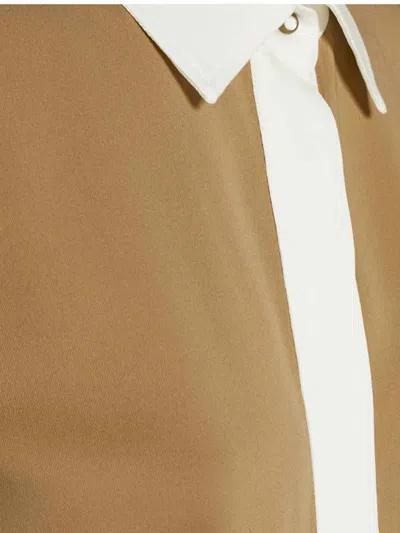 Max Mara Pio Washed Silk Charmeuse Shirt In Brown