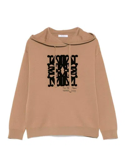 Max Mara Wool Yarn Sweatshirt In Brown
