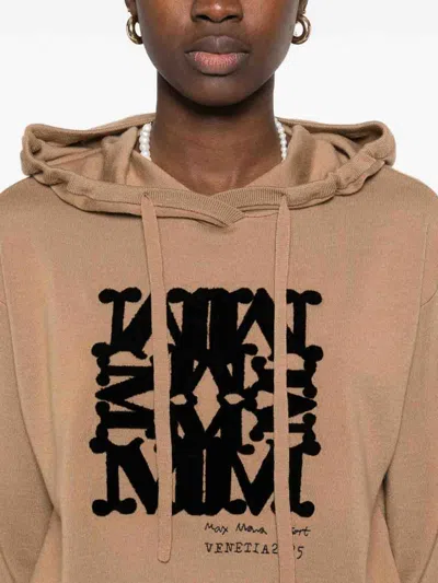 Max Mara Wool Yarn Sweatshirt In Brown