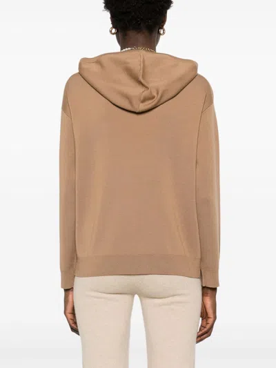 Max Mara Wool Yarn Sweatshirt In Brown