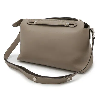 Pre-owned Fendi By The Way Grayish Leather Handbag Shoulder Bag ()