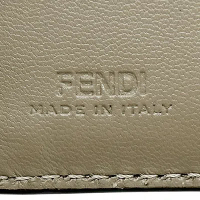 Pre-owned Fendi Zucca Gray Leather Wallet (bi-fold) ()