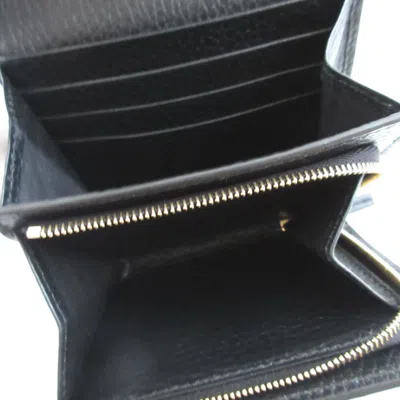 Pre-owned Gucci Beige Black Gg Supreme Leather Wallet (bi-fold) () In Multi
