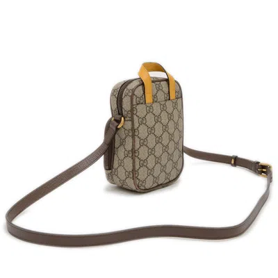 Pre-owned Gucci Beige Brown Gg Supreme Shoulder Bag ()