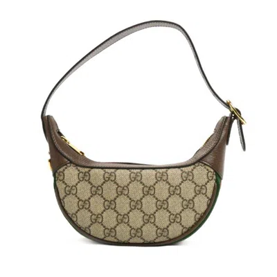 Pre-owned Gucci Beige Gg Supreme Canvas Leather Shoulder Bag ()