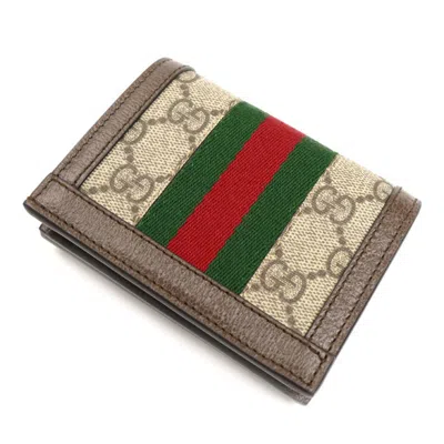 Pre-owned Gucci Beige Gg Supreme Canvas Wallet (bi-fold) () In Sand