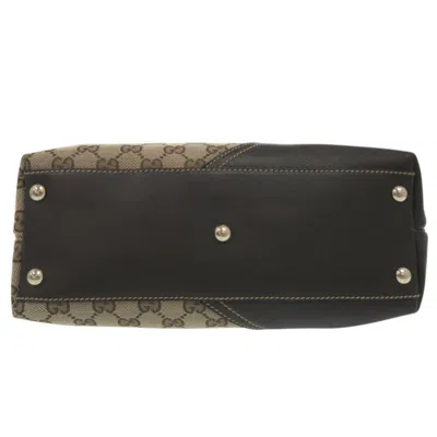 Pre-owned Gucci Beige Gg Canvas Leather Shoulder Bag Tote Bag ()