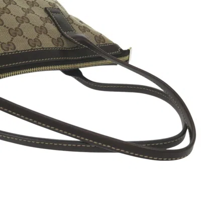 Pre-owned Gucci Beige Gg Canvas Leather Shoulder Bag Tote Bag ()