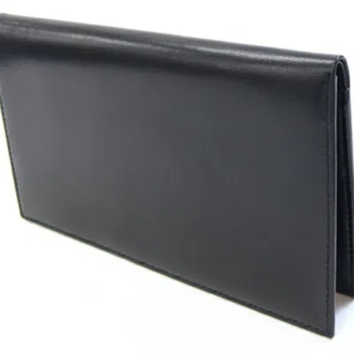 Pre-owned Gucci Black Leather Long Bill Wallet (bi-fold) ()