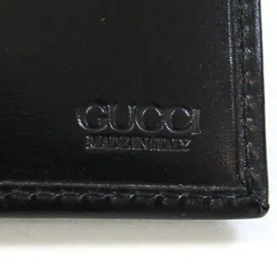 Pre-owned Gucci Black Leather Long Bill Wallet (bi-fold) ()