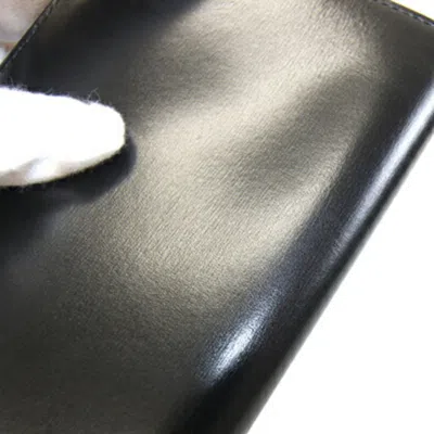 Pre-owned Gucci Black Leather Long Bill Wallet (bi-fold) ()