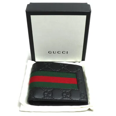 Pre-owned Gucci Black Leather Wallet (bi-fold) ()