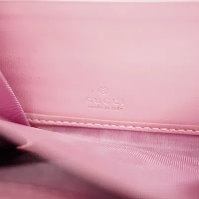 Pre-owned Gucci Brown Pink Red Color Pvc Long Wallet (bi-fold) ()