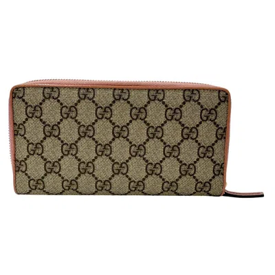 Pre-owned Gucci Gray Pink Pvc Long Wallet (bi-fold) () In Multi