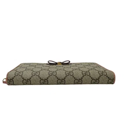 Pre-owned Gucci Gray Pink Pvc Long Wallet (bi-fold) () In Multi
