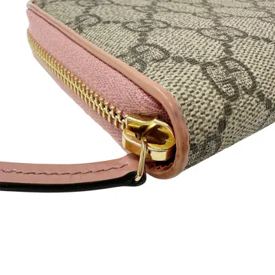Pre-owned Gucci Gray Pink Pvc Long Wallet (bi-fold) () In Multi