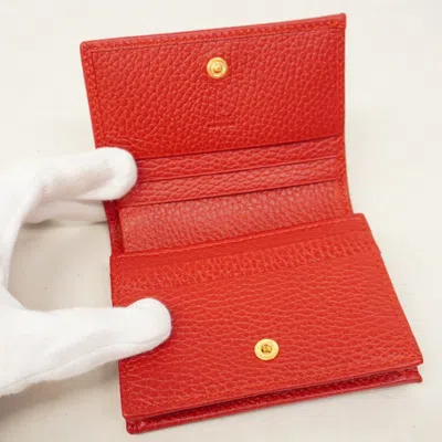 Pre-owned Gucci Red Color Leather Wallet (bi-fold) ()