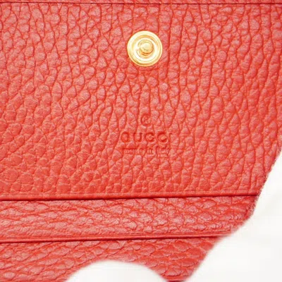 Pre-owned Gucci Red Color Leather Wallet (bi-fold) ()
