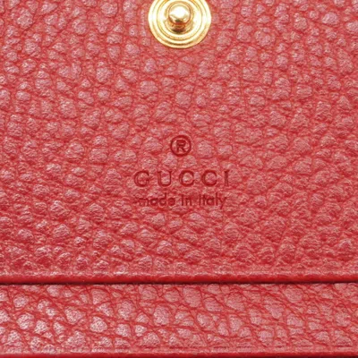 Pre-owned Gucci Red Color Leather Wallet (bi-fold) ()