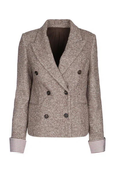 Brunello Cucinelli Jackets And Vests In Brown
